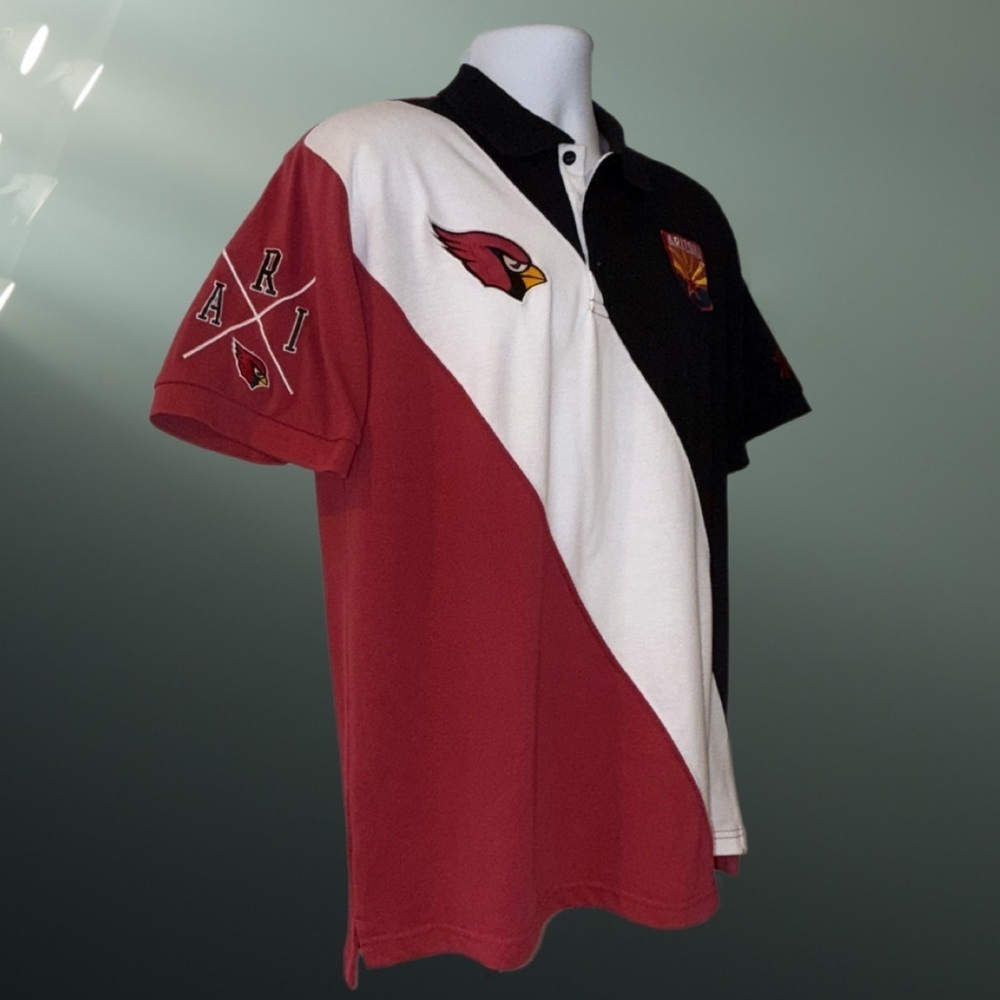Arizona Cardinals NFL Team Apparel Polo Men’s - L Colorblock Embroidered Logos